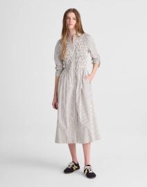 Smocked Midi Shirtdress in Poplin at Madewell